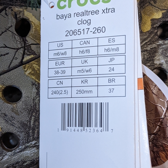 Crocs Baya Realtree Xtro Clog (size mens 6 & 7) - Picture 4 of 12